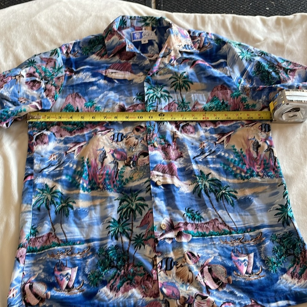 RJC sea life , palm trees, boats & fish blue medium Hawaiian - Picture 5 of 7